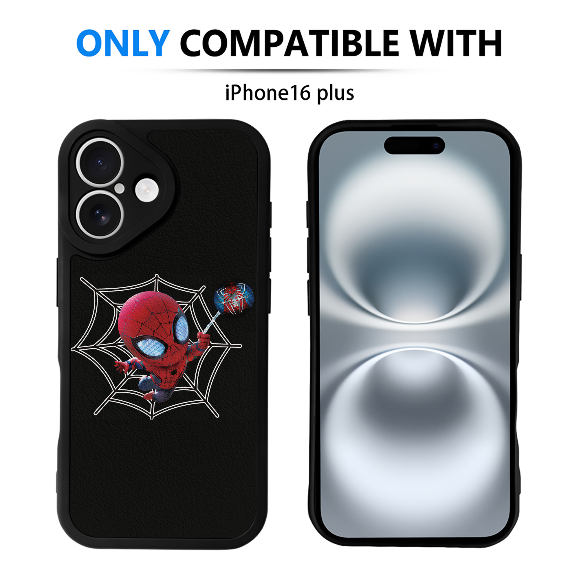 Spider Man スパイダーマン 【iPhone 16シリーズ対応】シリコンスマホケース（レザー調） 材質：シリコン